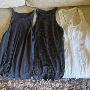 Lululemon tank tops. Unknown sizes, 4-6 probably